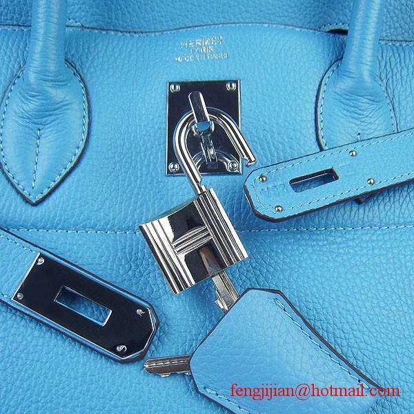 Hermes Birkin 42cm Togo Leather Bag 6109 Light Blue silver padlock Hermes Birkin 42cm Togo Leather Bag 6109 Light Blue silver padlock